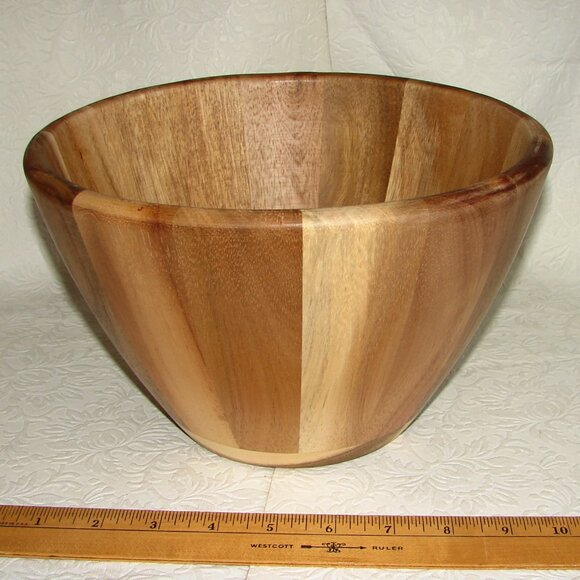 NEW Acacia Wood Large Serving Bowl by Servappetit, Salad Chips Fruit NIB - Picture 5 of 7